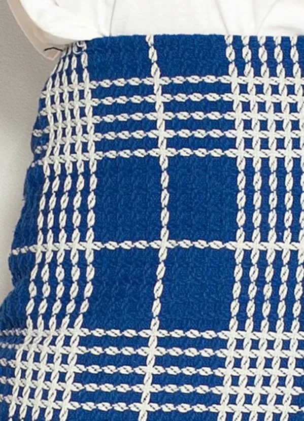 Colcci - Saia Tweed Xadrez Azul 6