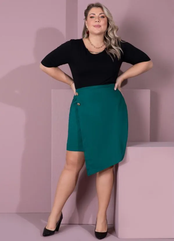 Quintess - Saia Verde com Ponta Assimétrica 8