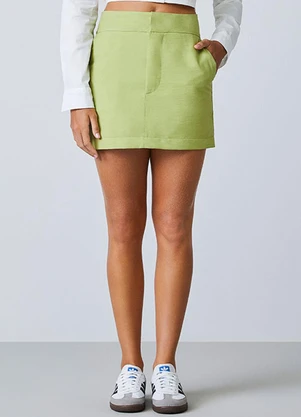 Authoria - Saia Verde de Tricoline Anarrugada Verde - AUTHORIA