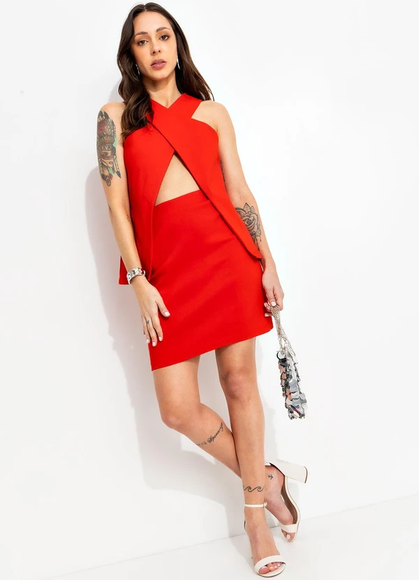 Bimini - Saia Vermelho em Bengaline 3