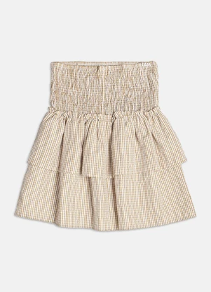 Authoria - Saia Wind Anarrugado Xadrez  Bege - AUTHORIA