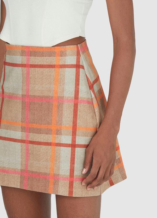 Malwee - Saia Xadrez em Moletom Bege 2