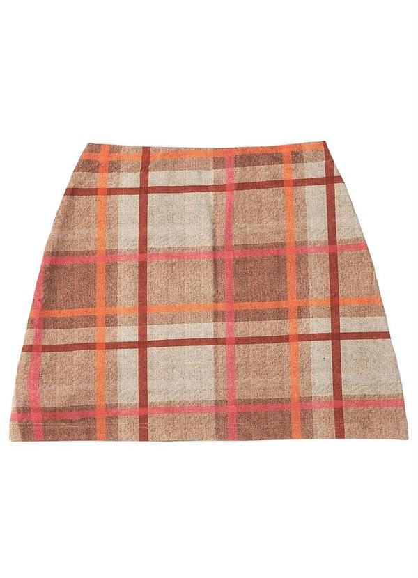 Malwee - Saia Xadrez em Moletom Bege 6