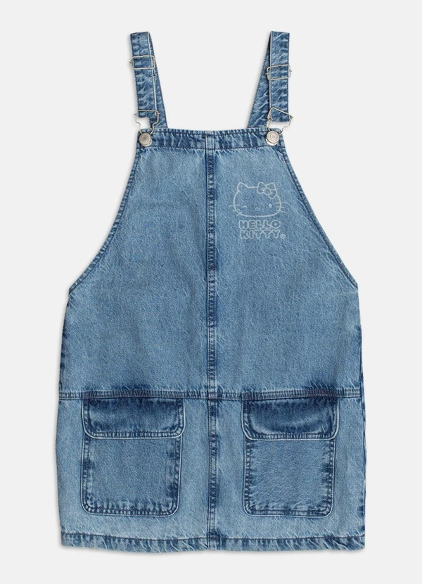 Authoria - Salopete Jeans com Bolsos Cargo Azul 1