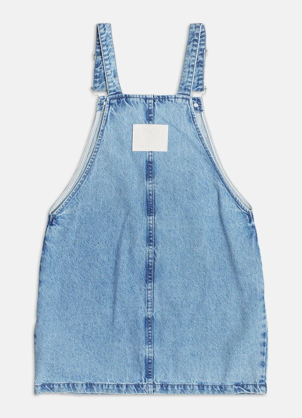 Authoria - Salopete Jeans com Bolsos Cargo Azul 2