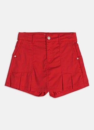 Authoria - Short Saia Denim  Vermelho - AUTHORIA