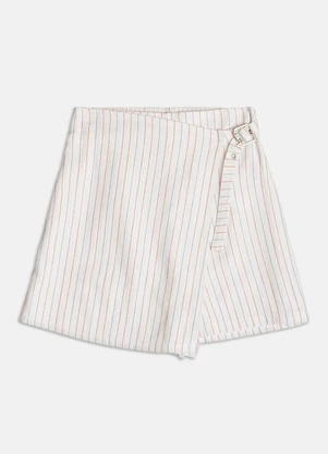Authoria - Short Saia Listrado  Off White - AUTHORIA