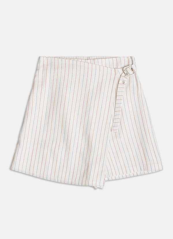 Authoria - Short Saia Listrado  Off White 1