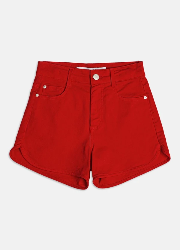 Authoria - Short Trendy de Sarja  Vermelho