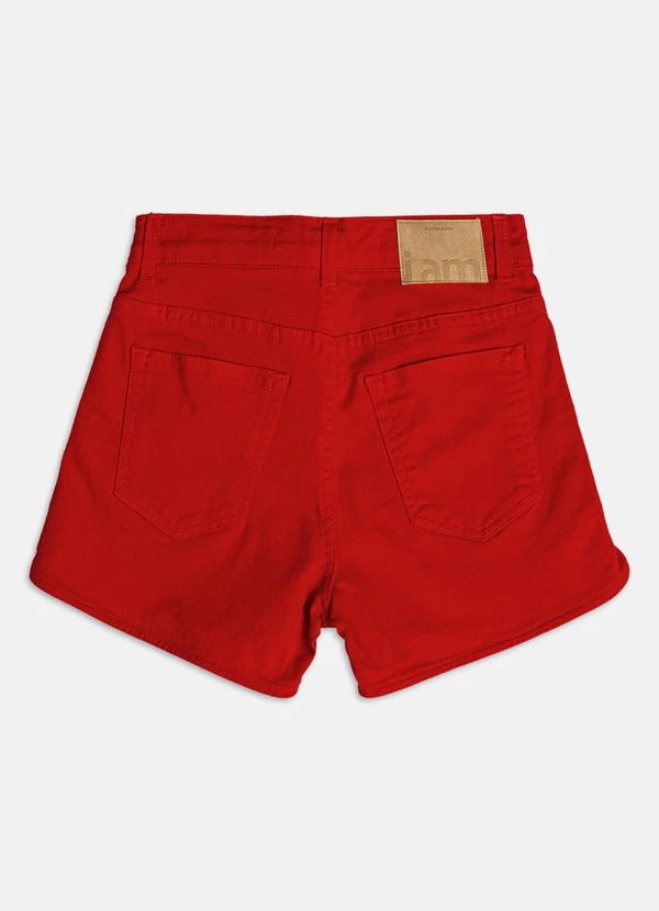 Authoria - Short Trendy de Sarja  Vermelho 2