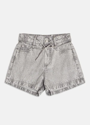 Authoria - Short Trendy Jeans com Amarração  Mescla - AUTHORIA