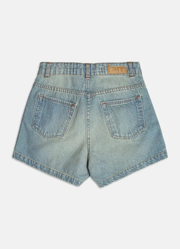 Authoria - Short Trendy Jeans Desfiado  Azul 2