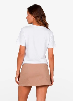Minty - Shorts Saia Feminina Sarja Cotton Marrom - MINTY