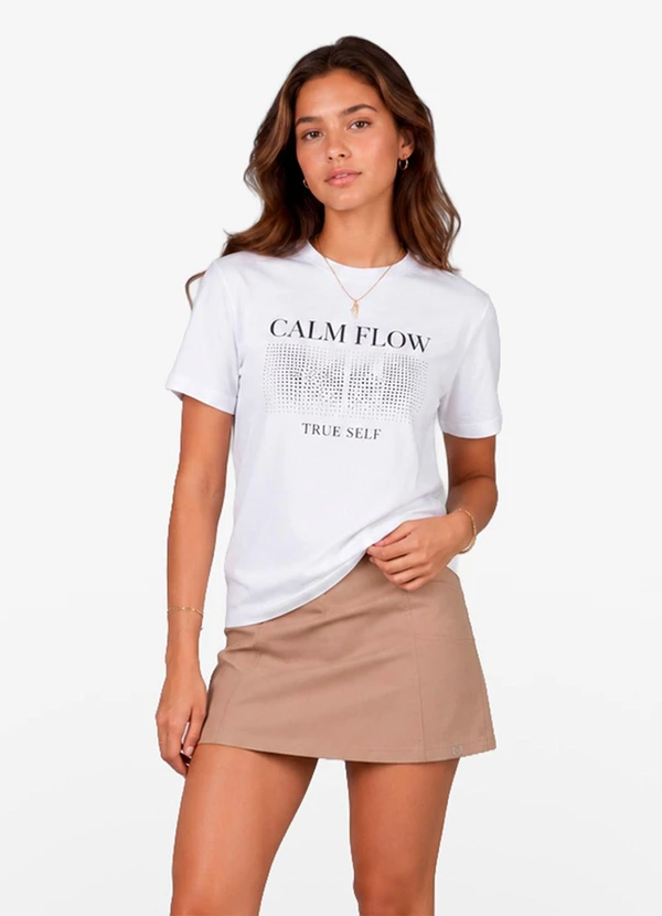 Minty - Shorts Saia Feminina Sarja Cotton Marrom