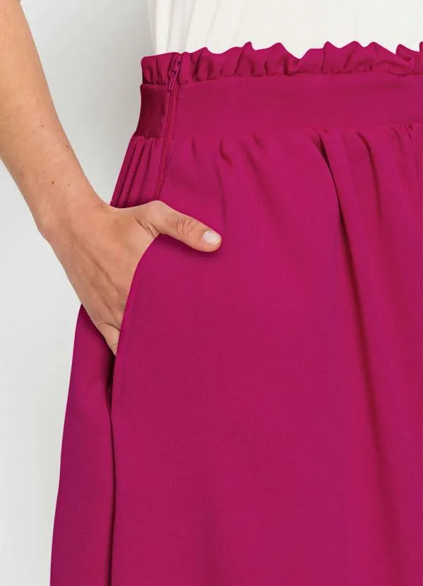bonprix - Saia Alongada com Fendas Pink 3