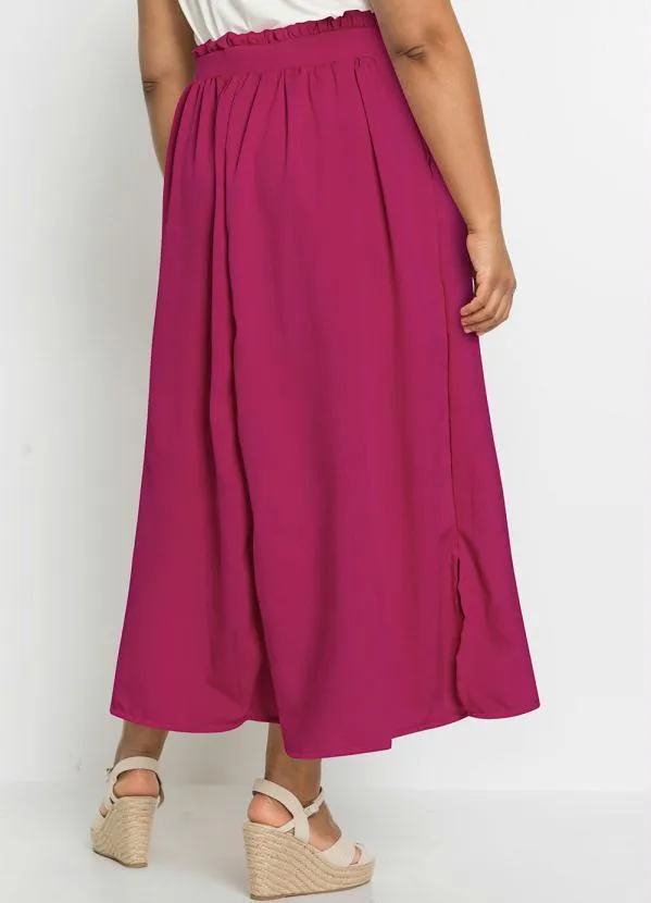 bonprix - Saia Alongada com Fendas Pink 5