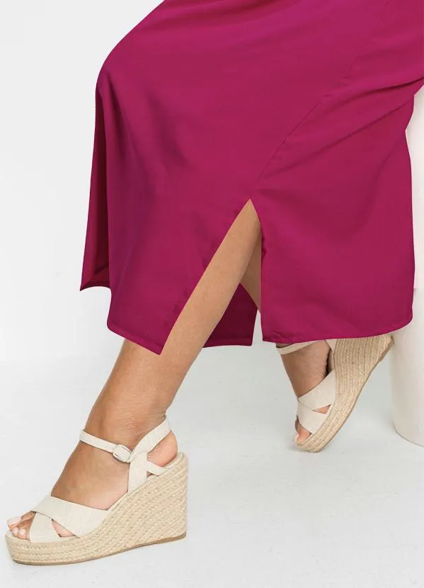 bonprix - Saia Alongada com Fendas Pink 6