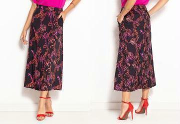 Saia Alongada Vermelho/Preto