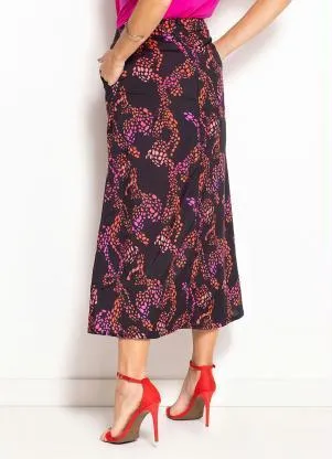 bonprix - Saia Alongada Vermelho/Preto - BONPRIX