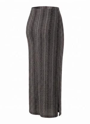 Quintess - Saia Boho Devorê em Malha com Textura - QUINTESS