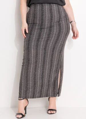 Quintess - Saia Boho Devorê em Malha com Textura - QUINTESS