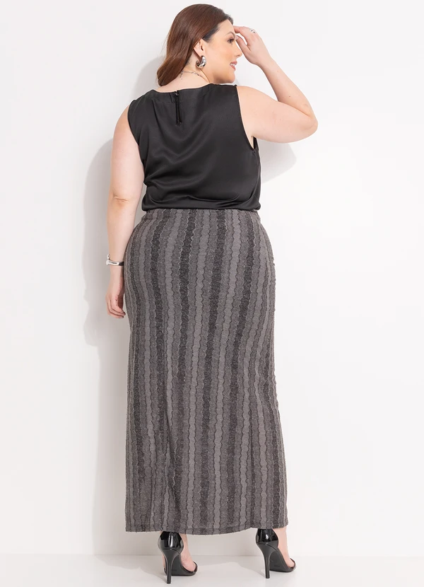 Quintess - Saia Boho Devorê em Malha com Textura 13