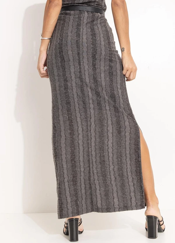 Quintess - Saia Boho Devorê em Malha com Textura 2