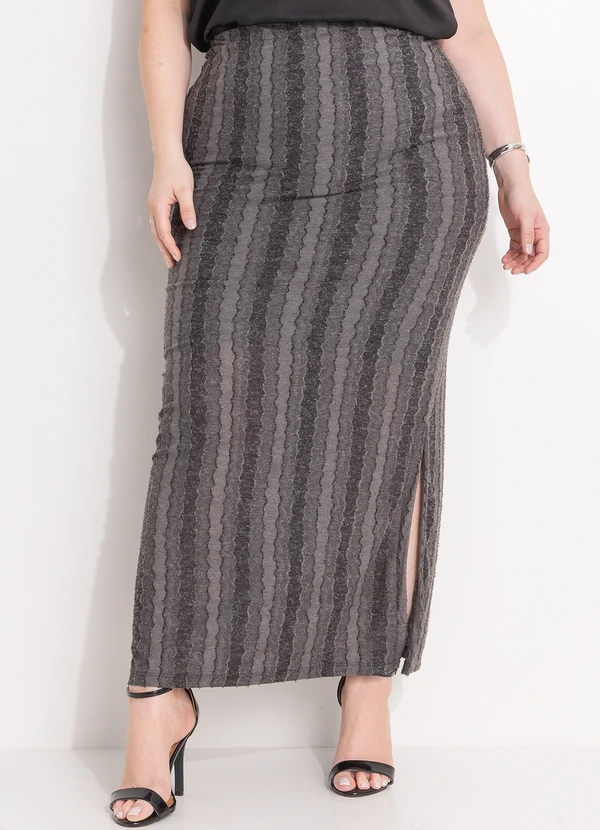 Quintess - Saia Boho Devorê em Malha com Textura 10