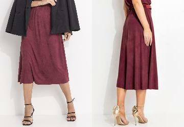 Saia Bord em Malha Suede