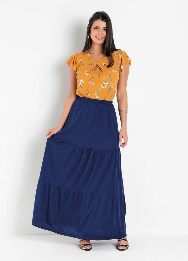 Rosalie - Saia Camadas Azul 5