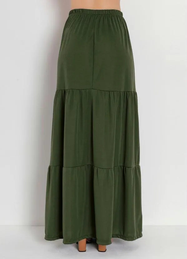Rosalie - Saia Camadas Verde Militar 2