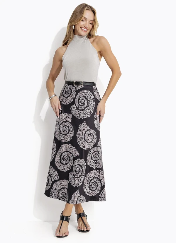 Quintess - Saia Caracol Dourado em Malha Fria 6