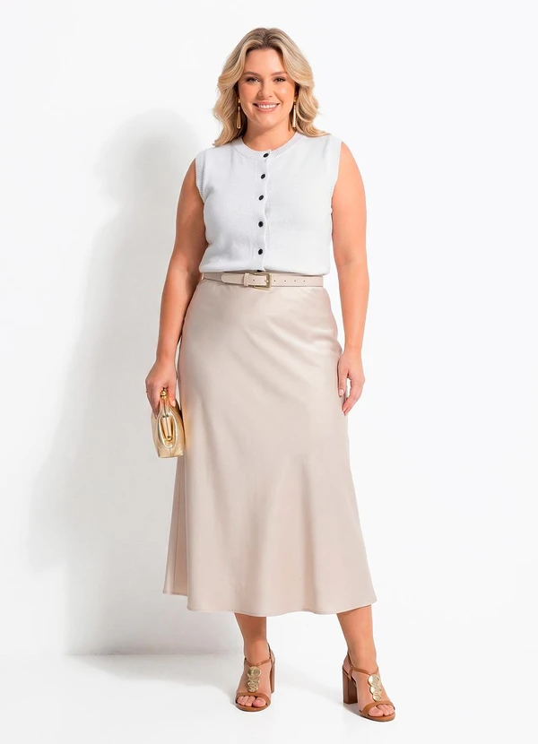 Quintess - Saia Champagne em Cetim 11