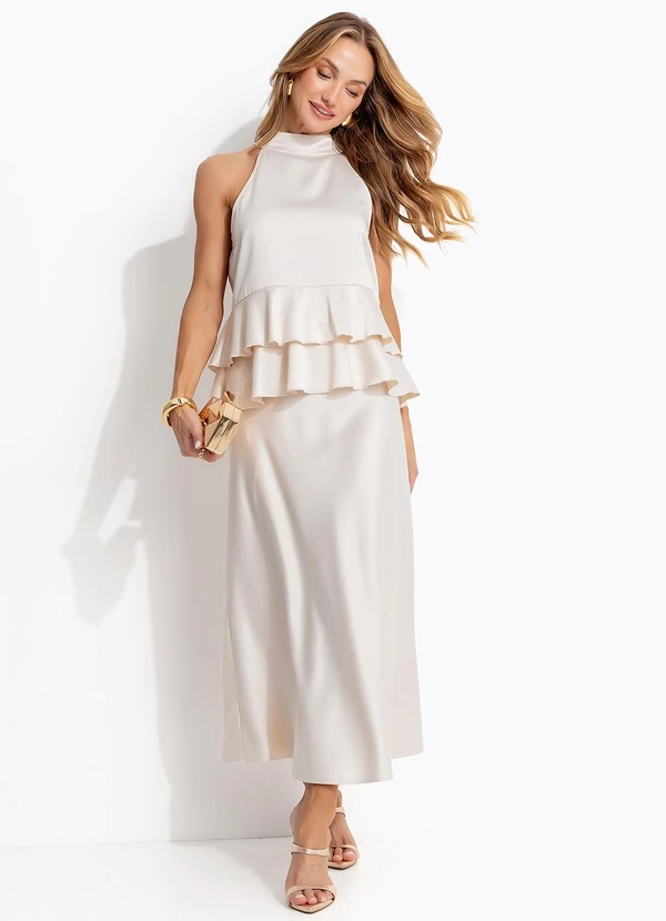 Quintess - Saia Champagne em Cetim 3