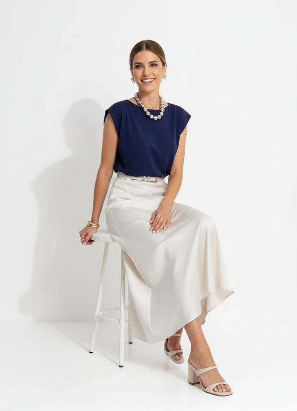 Quintess - Saia Champagne em Cetim 8