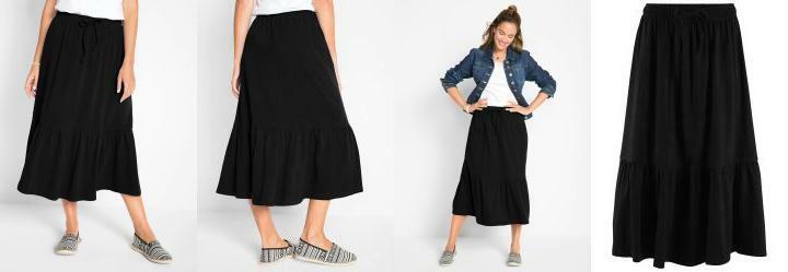 Saia com Cordo e Babado Preto