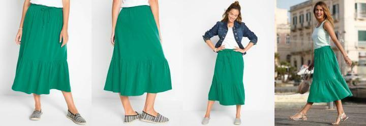 Saia com Cordo e Babado Verde