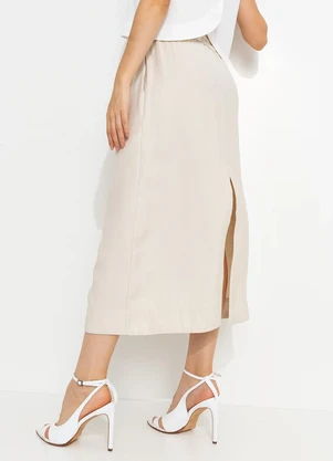 You Premium - Saia em Viscose Bege - YOU PREMIUM