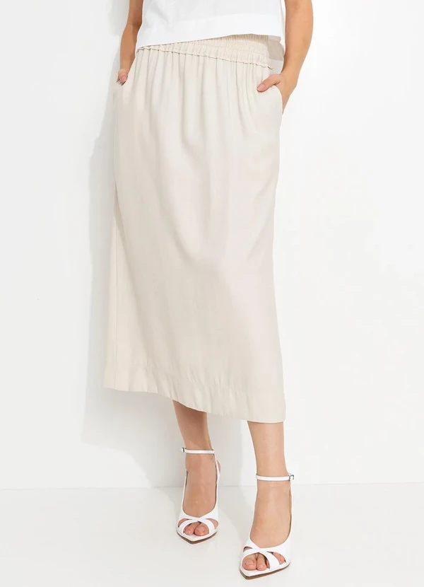 You Premium - Saia em Viscose Bege