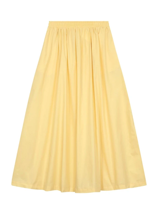 Essendi - Saia Feminina em Tricoline Amarelo
