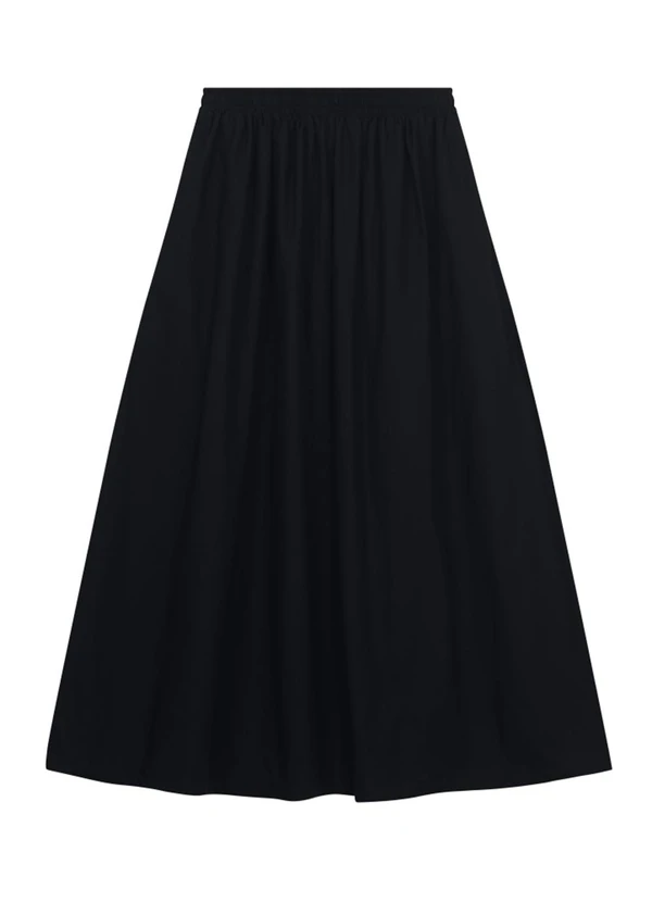 Essendi - Saia Feminina em Tricoline Preto