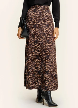 Endless - Saia Feminina Longa Animal Print Marrom - ENDLESS