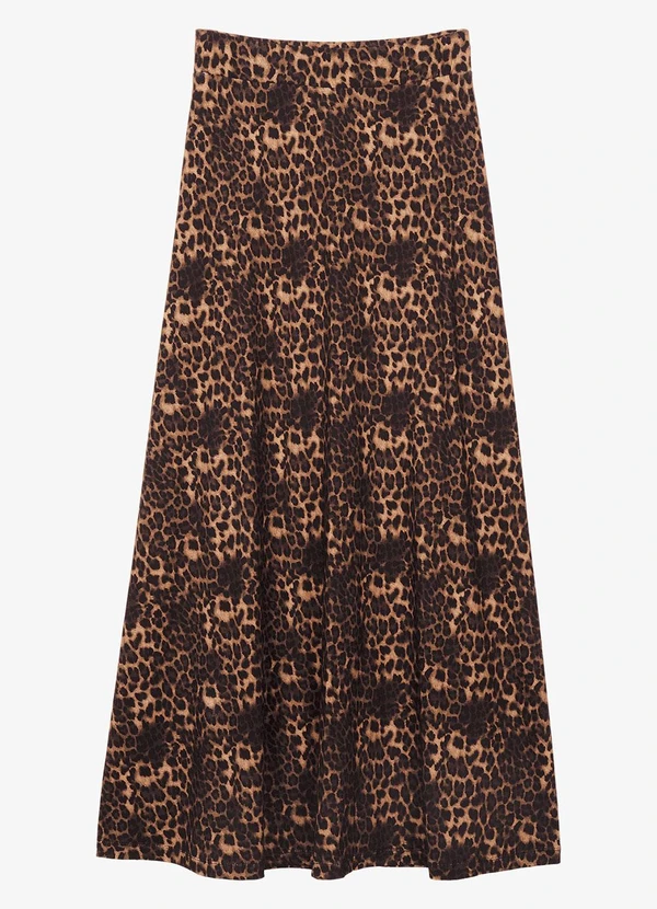 Endless - Saia Feminina Longa Animal Print Marrom 3