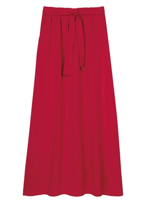 Marialícia - Saia Feminina Longa com Amarração Vermelho - MARIALÍCIA