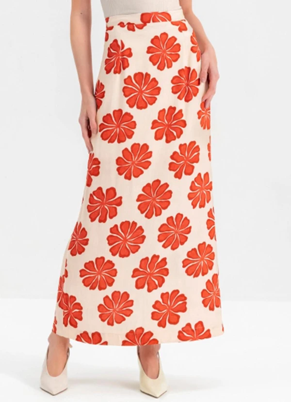 Essendi - Saia Feminina Viscose  Bege