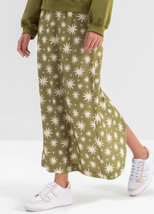 Essendi - Saia Feminina Viscose  Verde - ESSENDI