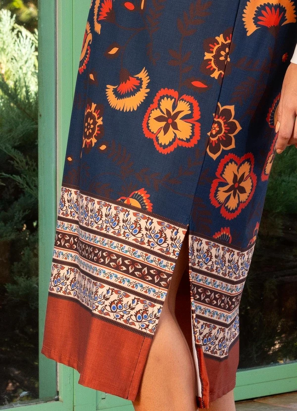 Quintess - Saia Floral Boho em Malha Fria 4