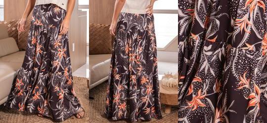 Saia Floral Botnico em Malha Fria