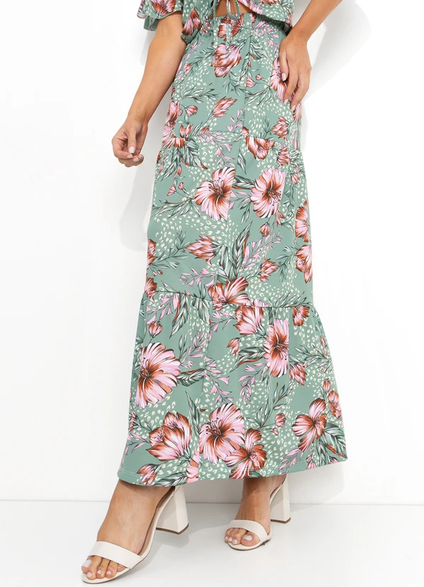 Moda Pop - Saia Floral Colorido em Malha 3