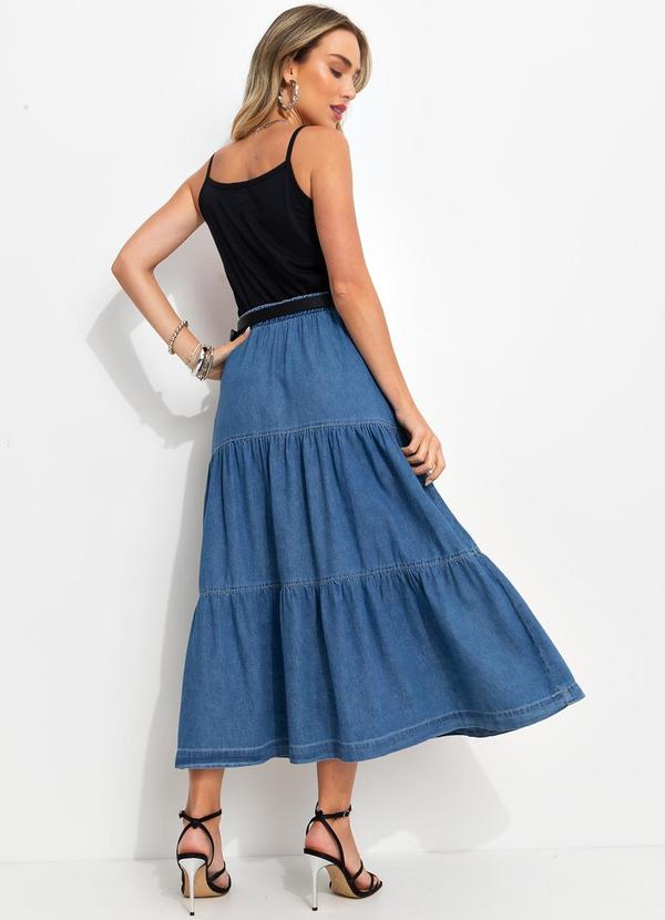 Bimini - Saia Jeans Médio em Jeans 4